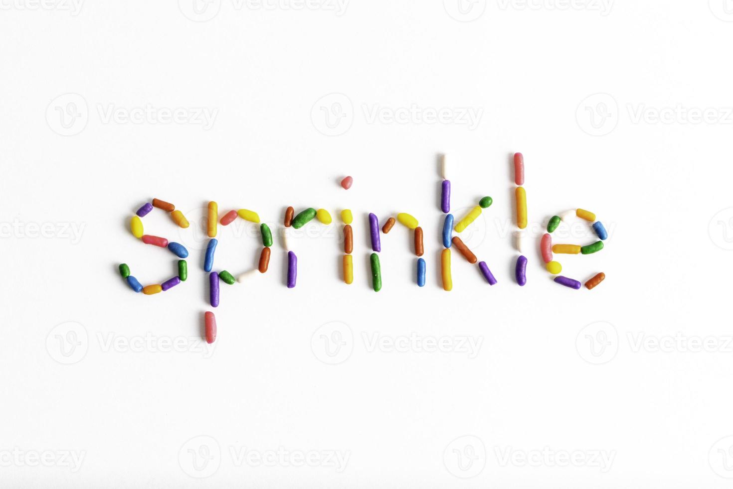 Rainbow Sprinkles on White Background photo