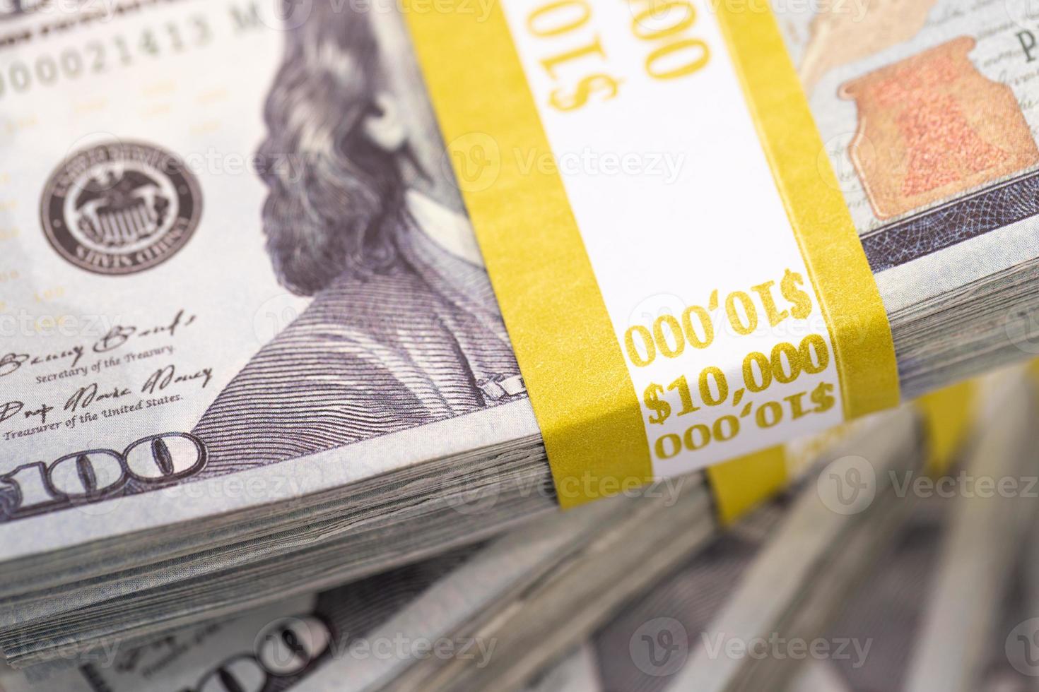 Stacks of One Hundred Dollar Bills photo