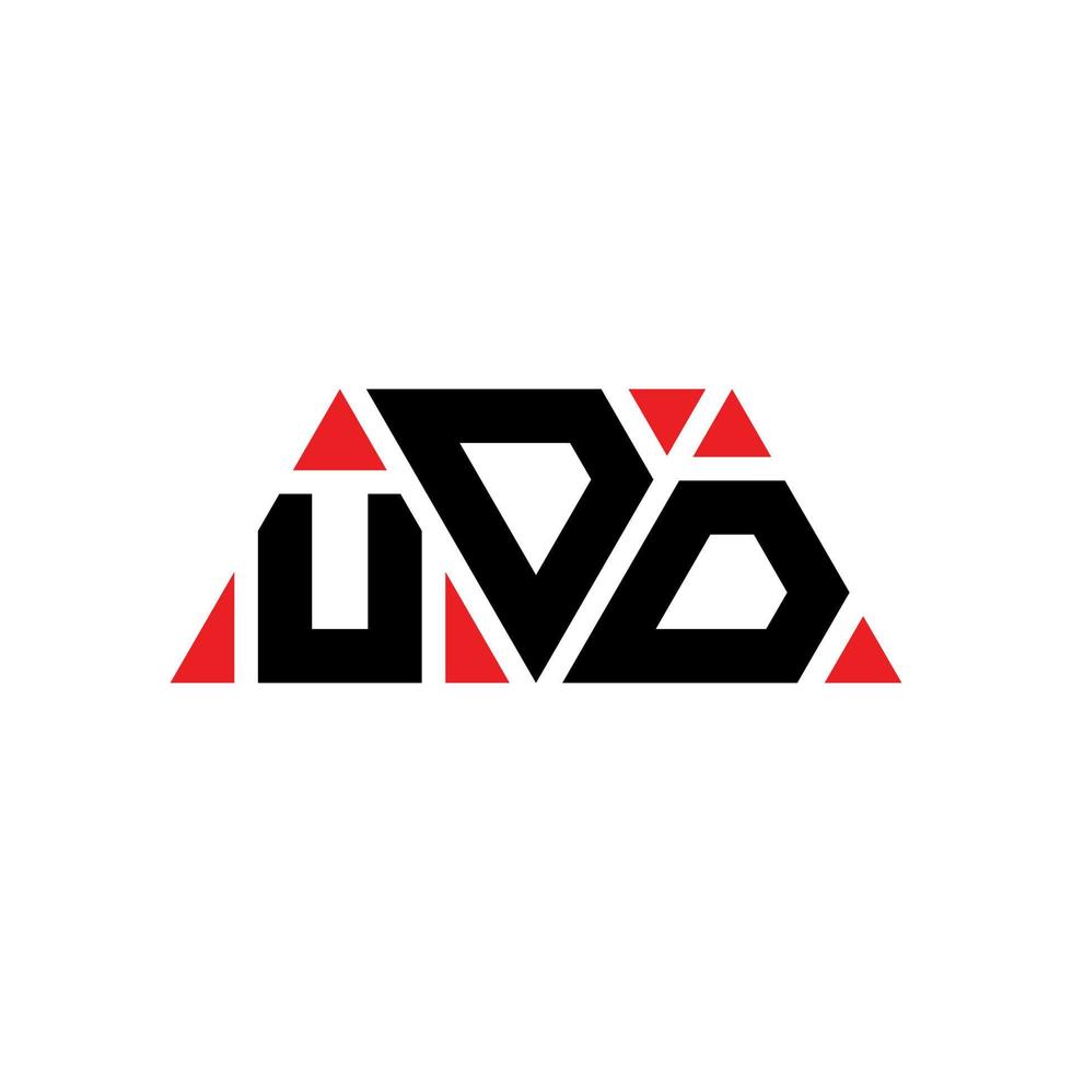 diseño de logotipo de letra de triángulo udd con forma de triángulo. monograma de diseño del logotipo del triángulo udd. plantilla de logotipo de vector de triángulo udd con color rojo. logotipo triangular udd logotipo simple, elegante y lujoso. ud