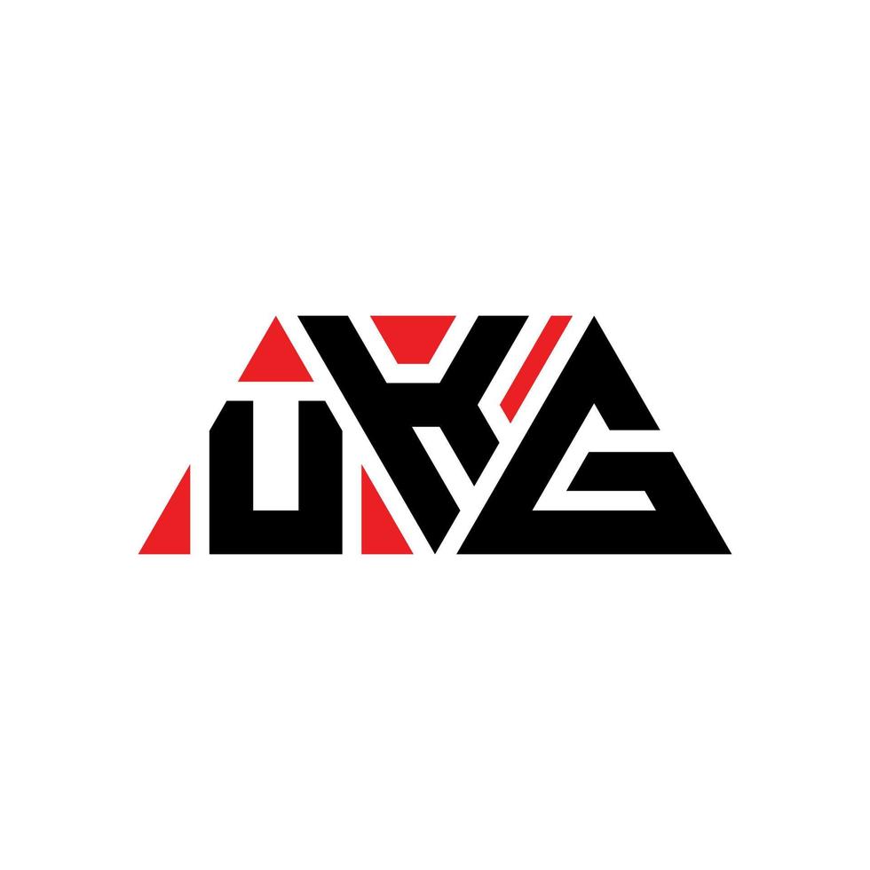 UKG triangle letter logo design with triangle shape. UKG triangle logo design monogram. UKG triangle vector logo template with red color. UKG triangular logo Simple, Elegant, and Luxurious Logo. UKG