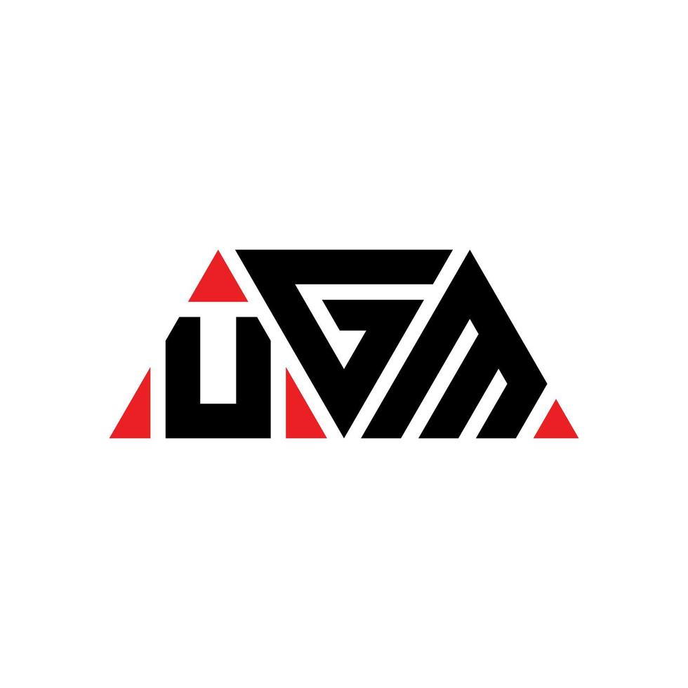 diseño de logotipo de letra triangular ugm con forma de triángulo. monograma de diseño de logotipo de triángulo ugm. plantilla de logotipo de vector de triángulo ugm con color rojo. logotipo triangular ugm logotipo simple, elegante y lujoso. uhm