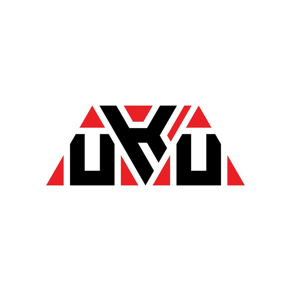 UKU triangle letter logo design with triangle shape. UKU triangle logo design monogram. UKU triangle vector logo template with red color. UKU triangular logo Simple, Elegant, and Luxurious Logo. UKU