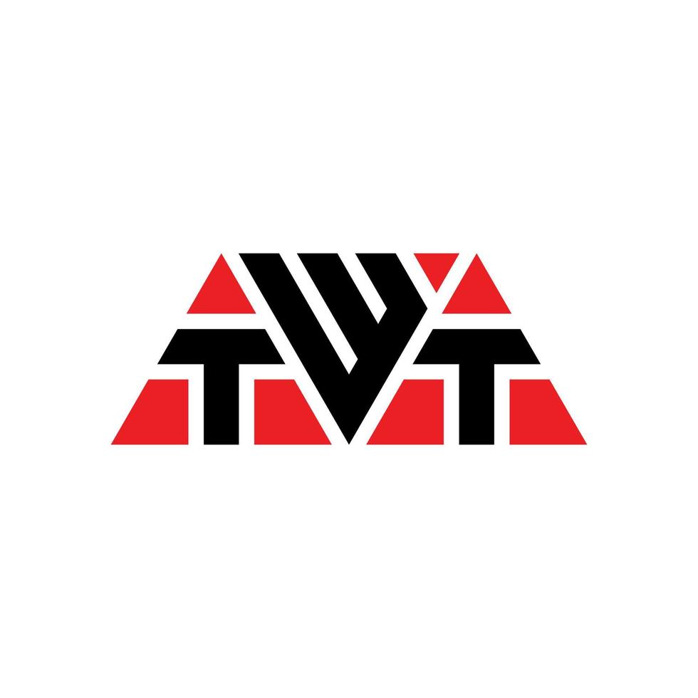 TWT triangle letter logo design with triangle shape. TWT triangle logo design monogram. TWT triangle vector logo template with red color. TWT triangular logo Simple, Elegant, and Luxurious Logo. TWT