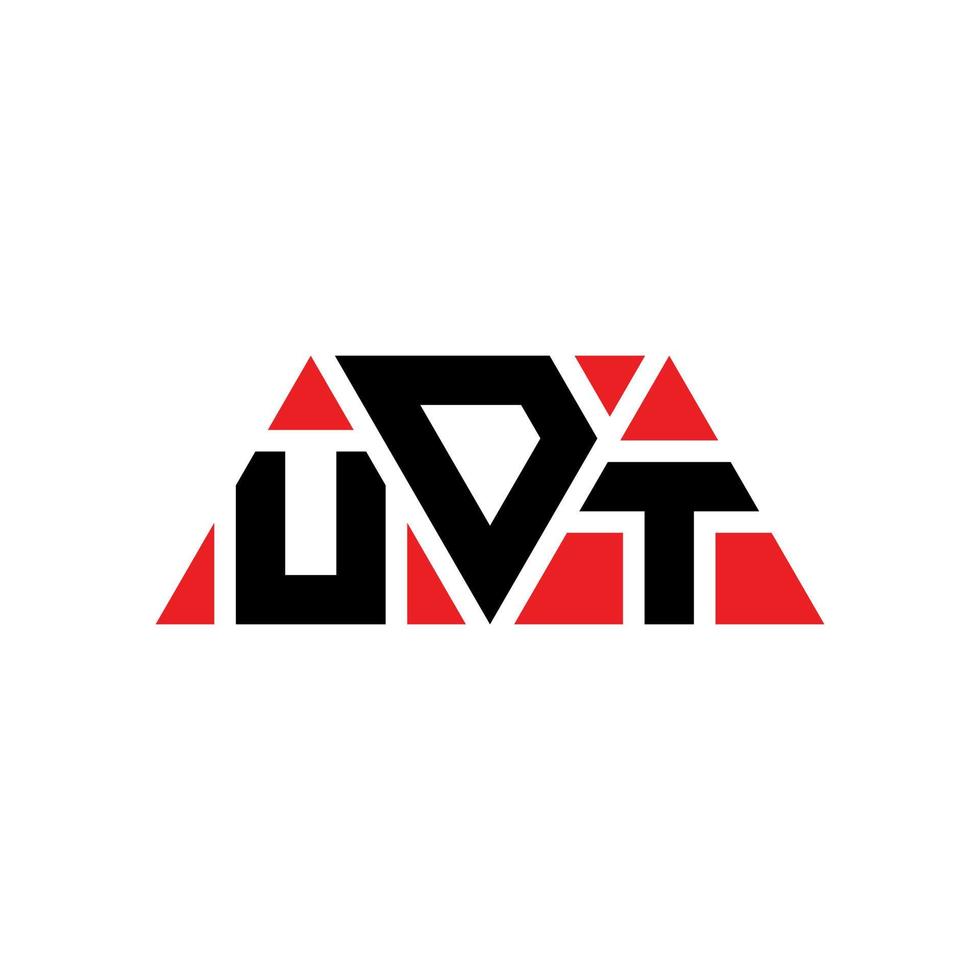 diseño de logotipo de letra de triángulo udt con forma de triángulo. monograma de diseño de logotipo de triángulo udt. plantilla de logotipo de vector de triángulo udt con color rojo. logotipo triangular udt logotipo simple, elegante y lujoso. utd