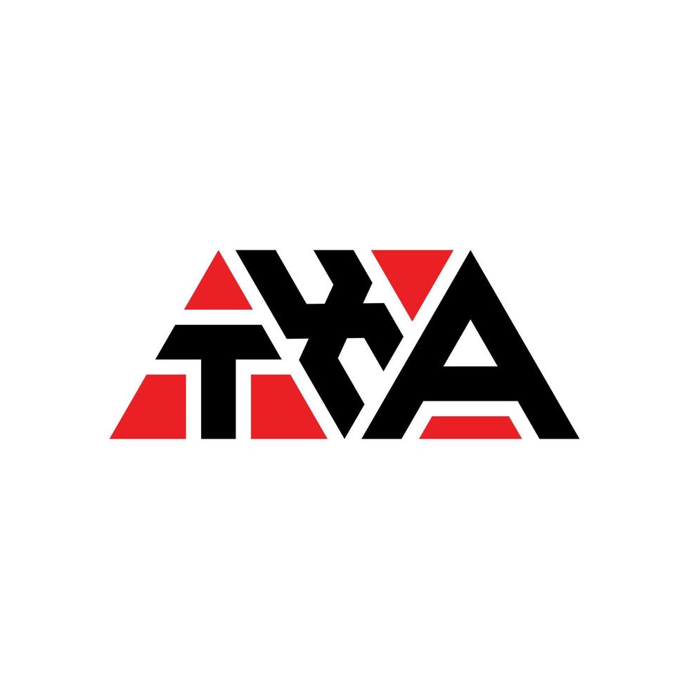 TXA triangle letter logo design with triangle shape. TXA triangle logo design monogram. TXA triangle vector logo template with red color. TXA triangular logo Simple, Elegant, and Luxurious Logo. TXA