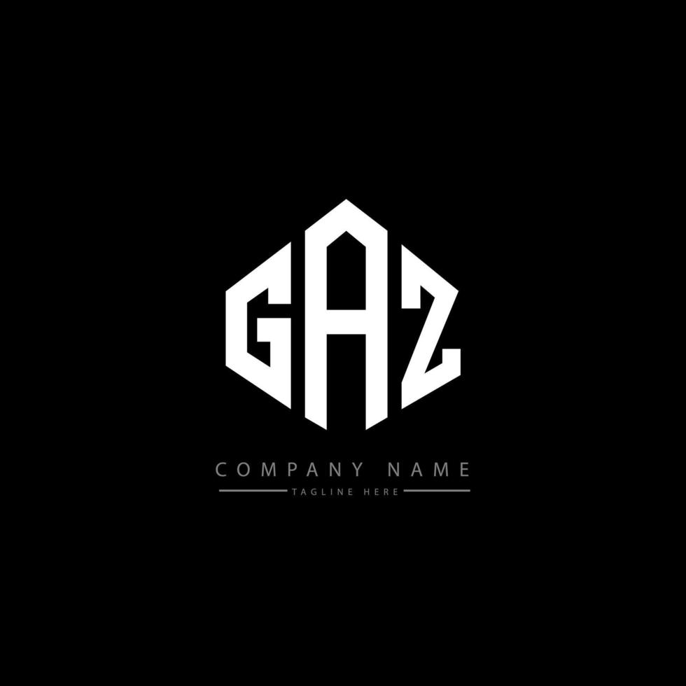 GAZ letter logo design with polygon shape. GAZ polygon and cube shape logo design. GAZ hexagon vector logo template white and black colors. GAZ monogram, business and real estate logo.