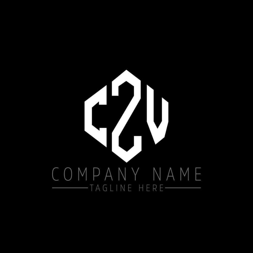 CZV letter logo design with polygon shape. CZV polygon and cube shape logo design. CZV hexagon vector logo template white and black colors. CZV monogram, business and real estate logo.