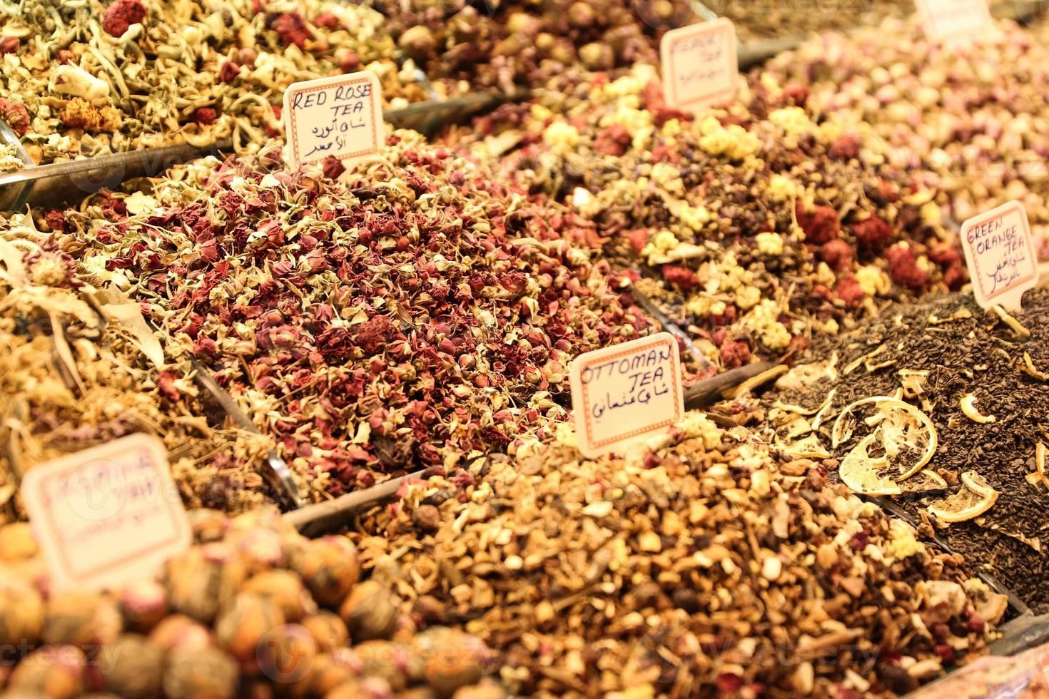 Teas in Spice Bazaar, Istanbul photo
