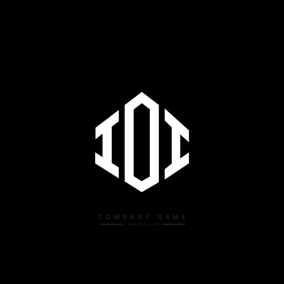 IOI letter logo design with polygon shape. IOI polygon and cube shape logo design. IOI hexagon vector logo template white and black colors. IOI monogram, business and real estate logo.