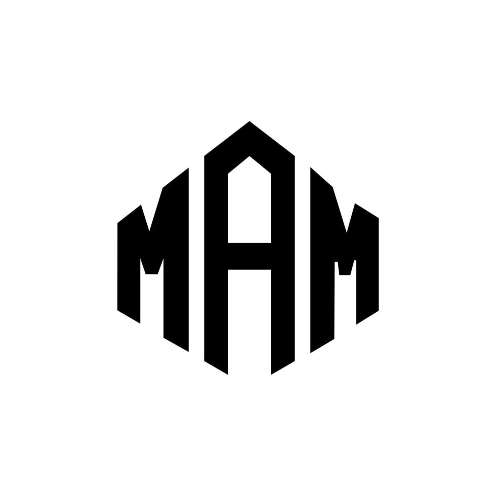 MAM letter logo design with polygon shape. MAM polygon and cube shape logo design. MAM hexagon vector logo template white and black colors. MAM monogram, business and real estate logo.