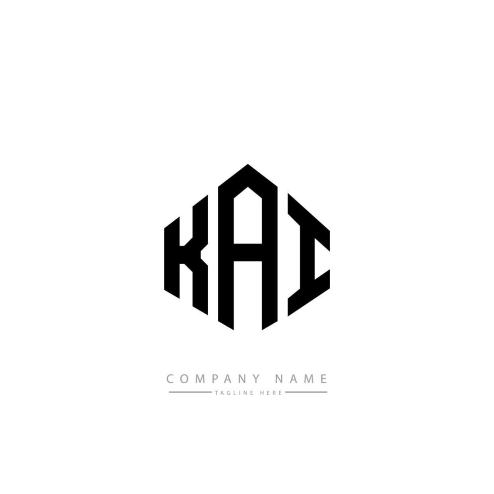 diseño de logotipo de letra kai con forma de polígono. diseño de logotipo en forma de cubo y polígono kai. kai hexágono vector logo plantilla colores blanco y negro. monograma kai, logotipo comercial y inmobiliario.