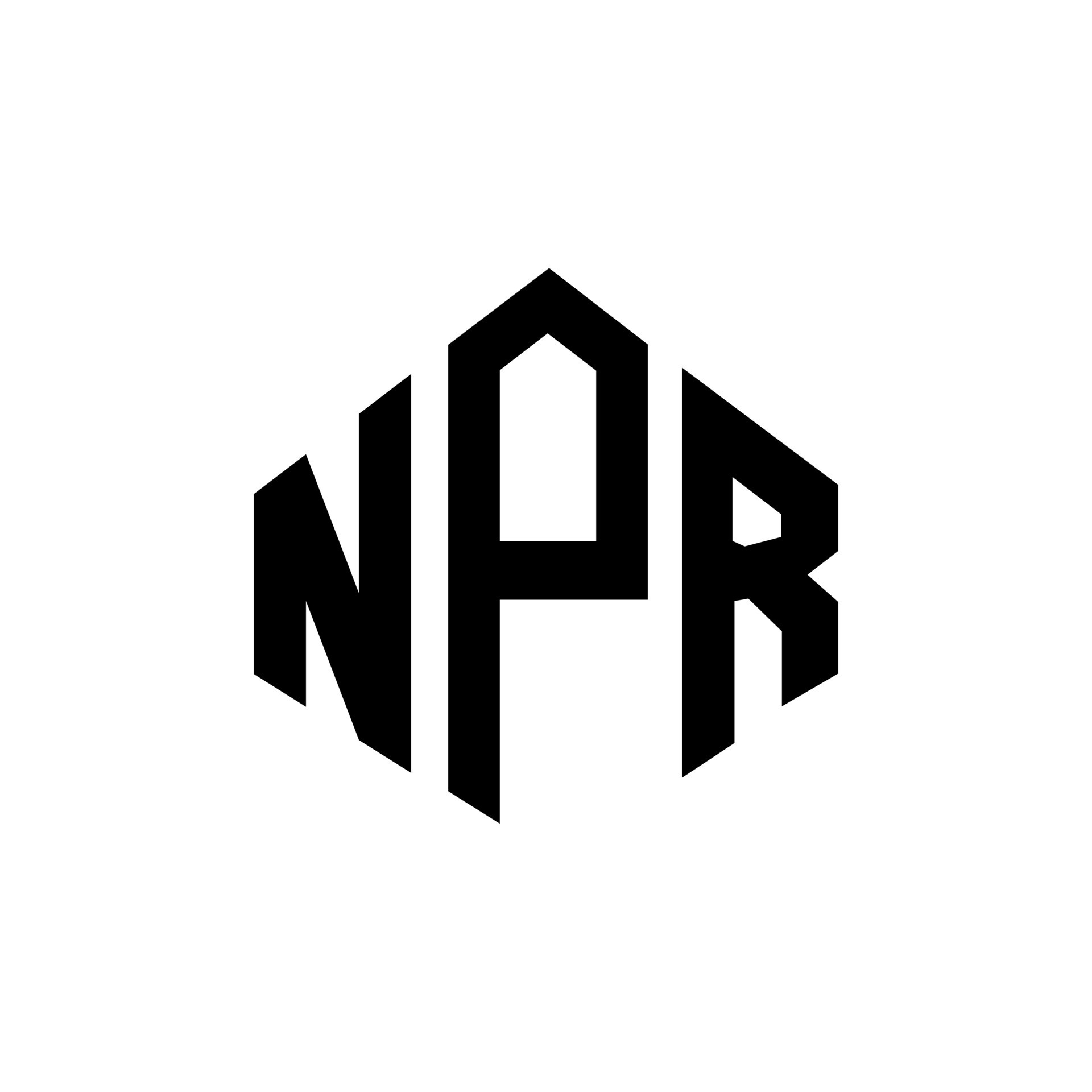 diseño de logotipo de letra npr con forma de polígono. diseño de
