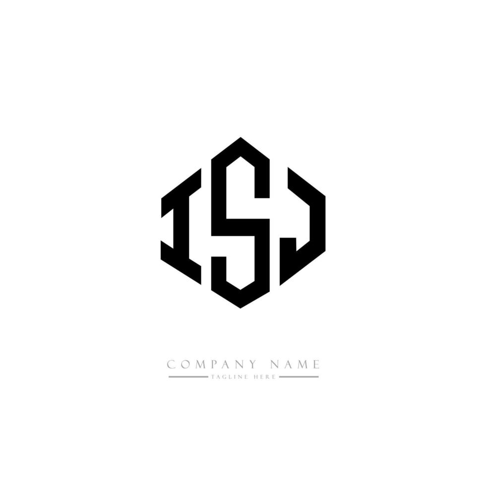 ISJ letter logo design with polygon shape. ISJ polygon and cube shape logo design. ISJ hexagon vector logo template white and black colors. ISJ monogram, business and real estate logo.