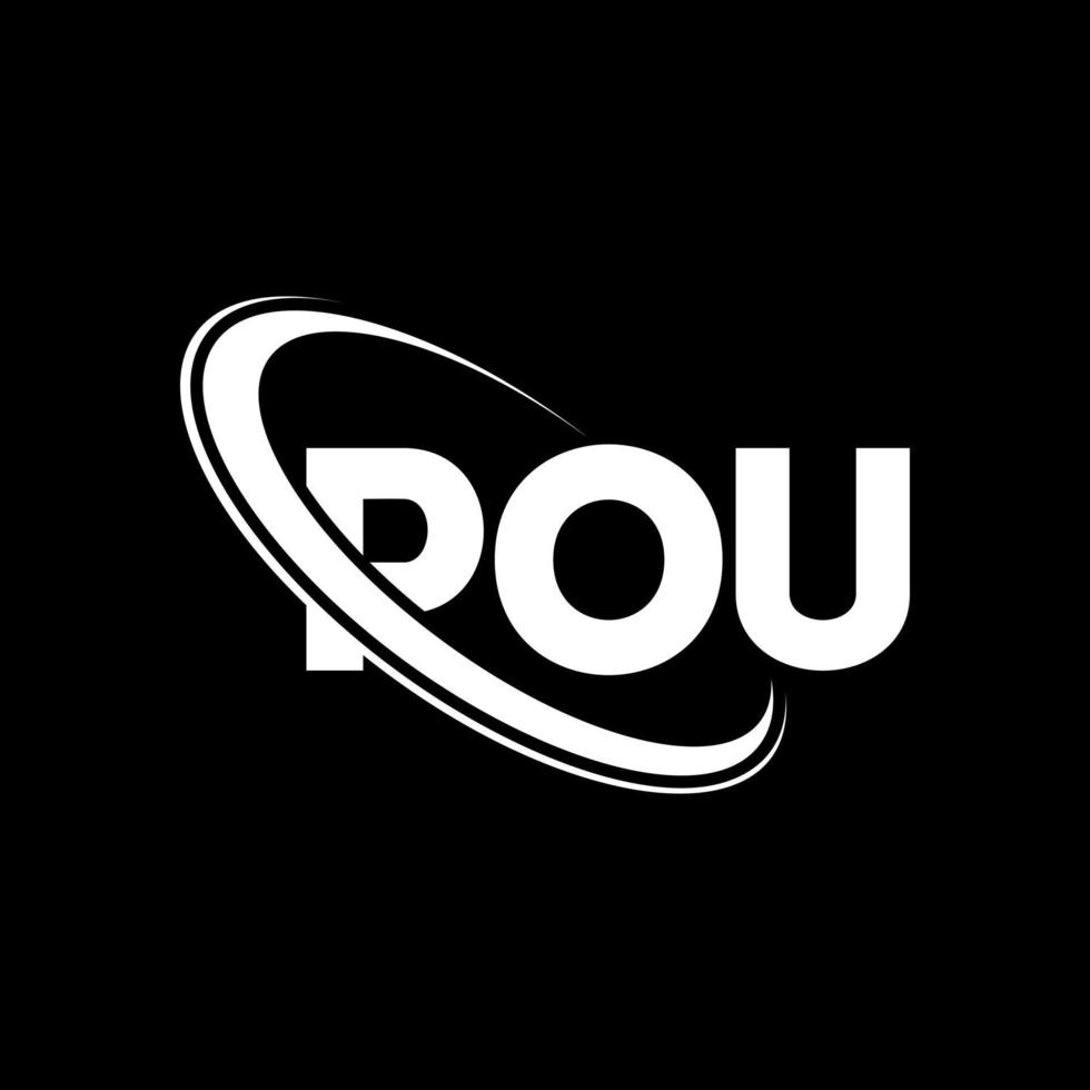 logotipo de pu. carta pou. diseño del logotipo de la letra pou. Logotipo de iniciales pou vinculado con círculo y logotipo de monograma en mayúsculas. tipografía pou para tecnología, negocios y marca inmobiliaria. vector