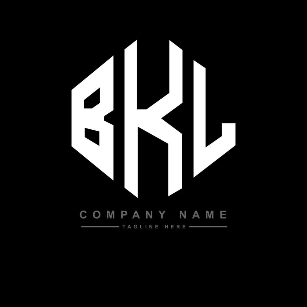 BKL letter logo design with polygon shape. BKL polygon and cube shape logo design. BKL hexagon vector logo template white and black colors. BKL monogram, business and real estate logo.