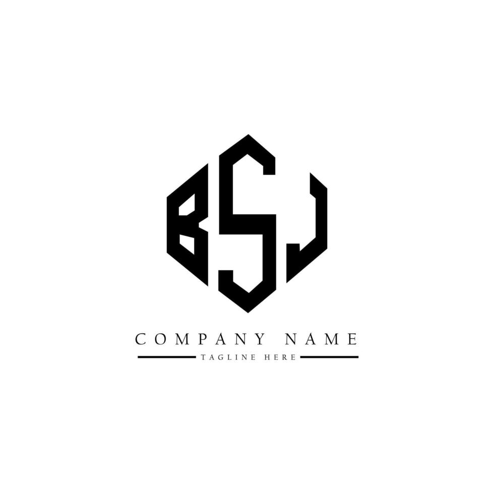 BSJ letter logo design with polygon shape. BSJ polygon and cube shape logo design. BSJ hexagon vector logo template white and black colors. BSJ monogram, business and real estate logo.