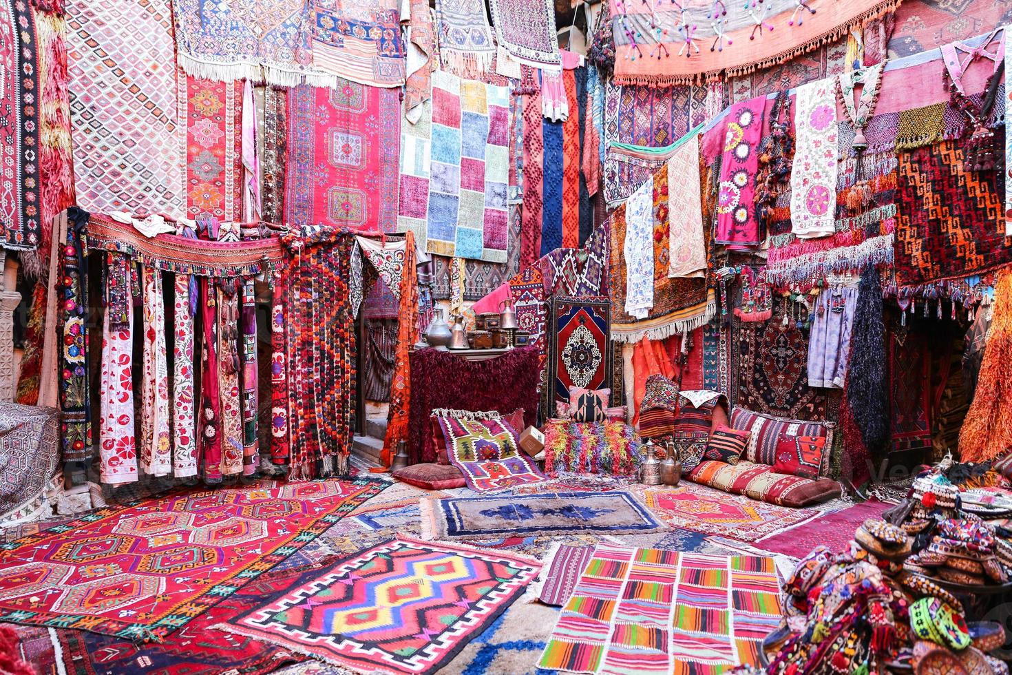 Turkish Traditional Carpets in Goreme, Nevsehir, Turkey photo