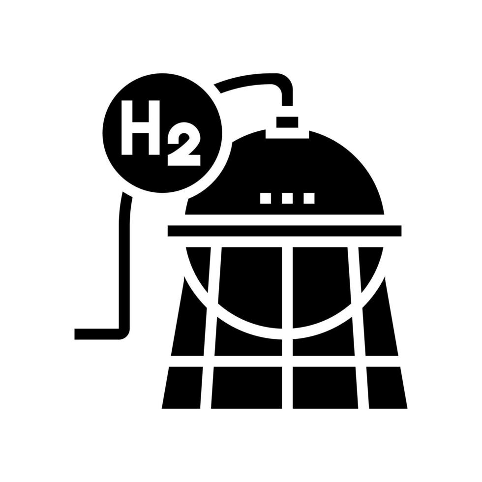 ilustración de vector de icono de glifo de hidrógeno de uso industrial