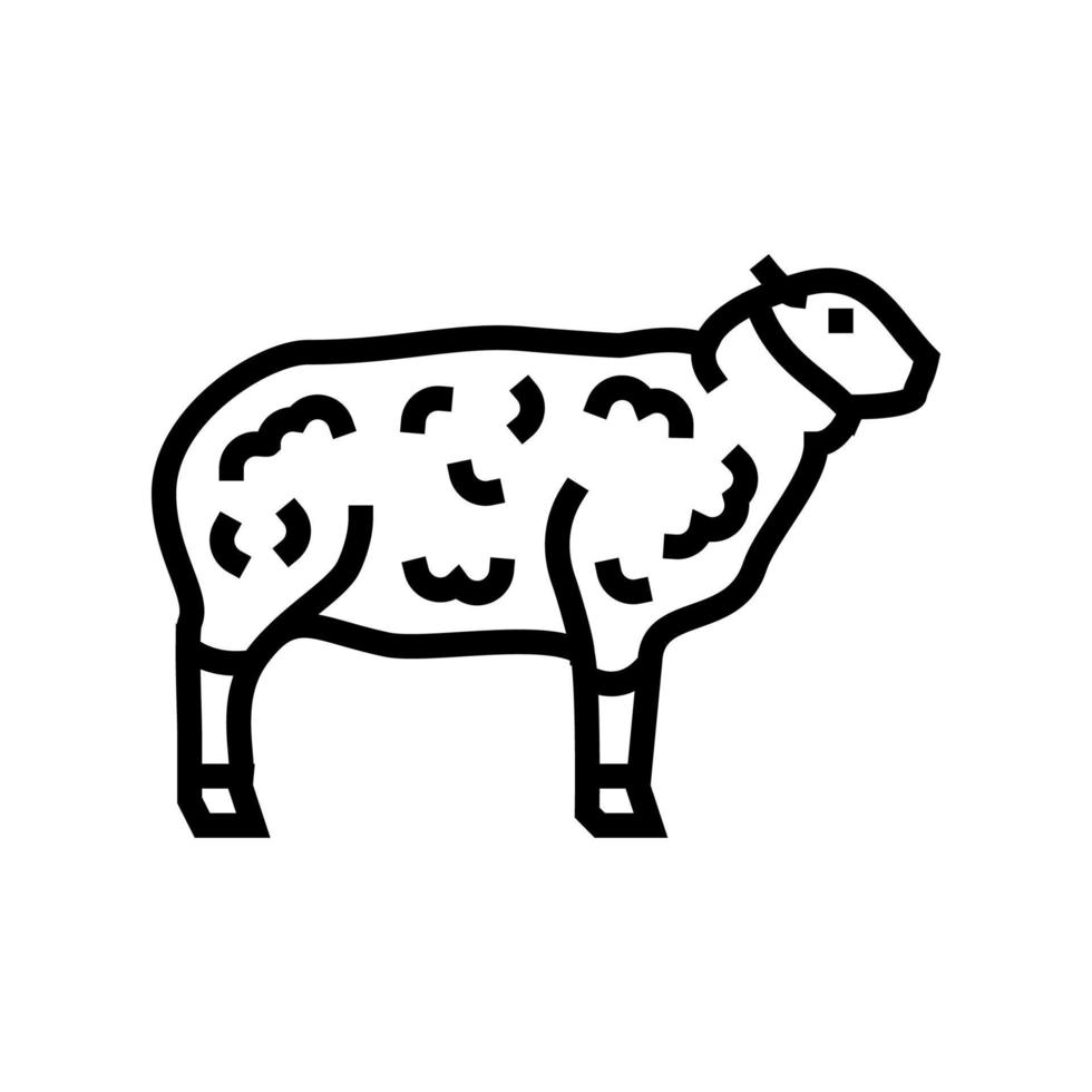 oveja animal doméstico línea icono vector ilustración
