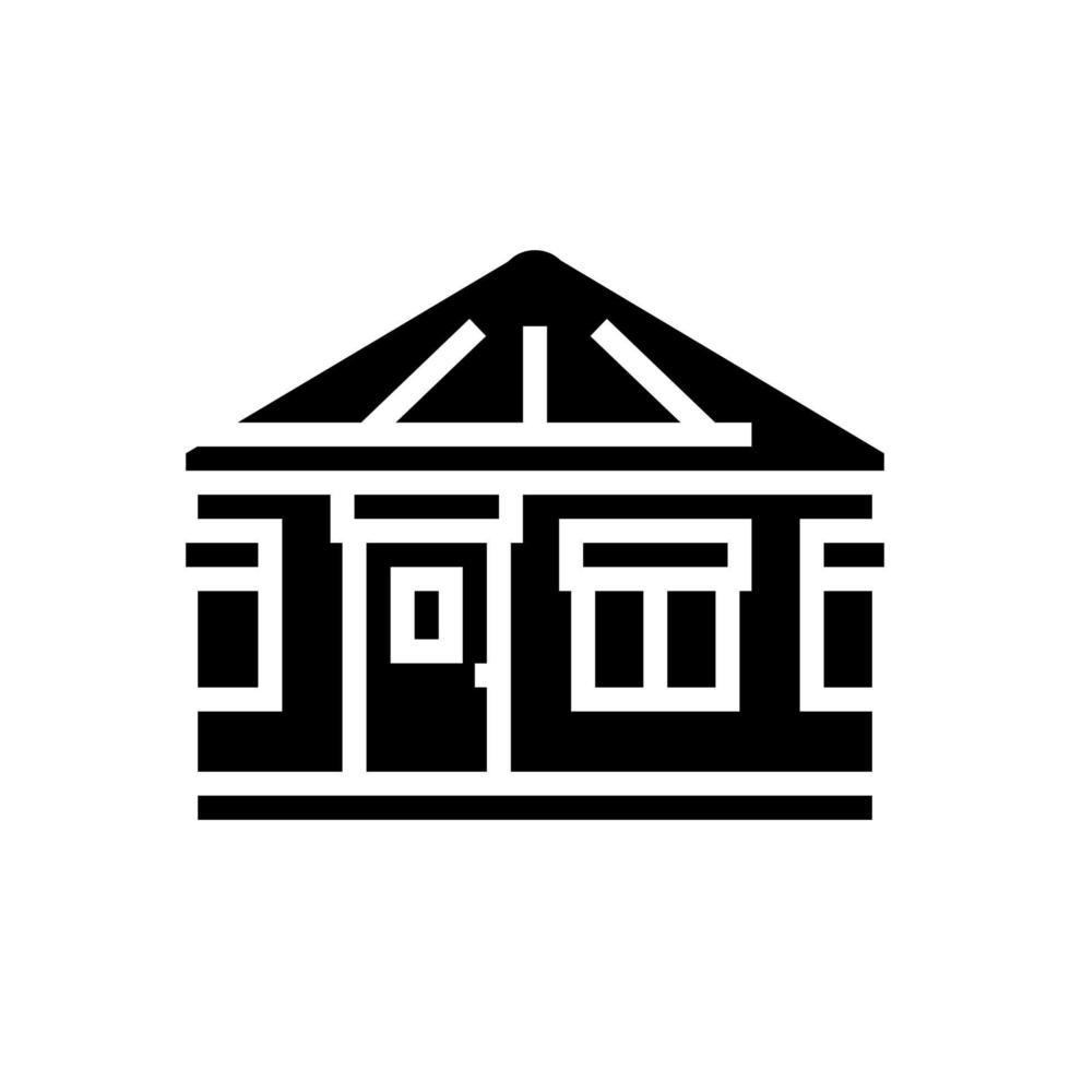 yurta casa glifo icono vector ilustración