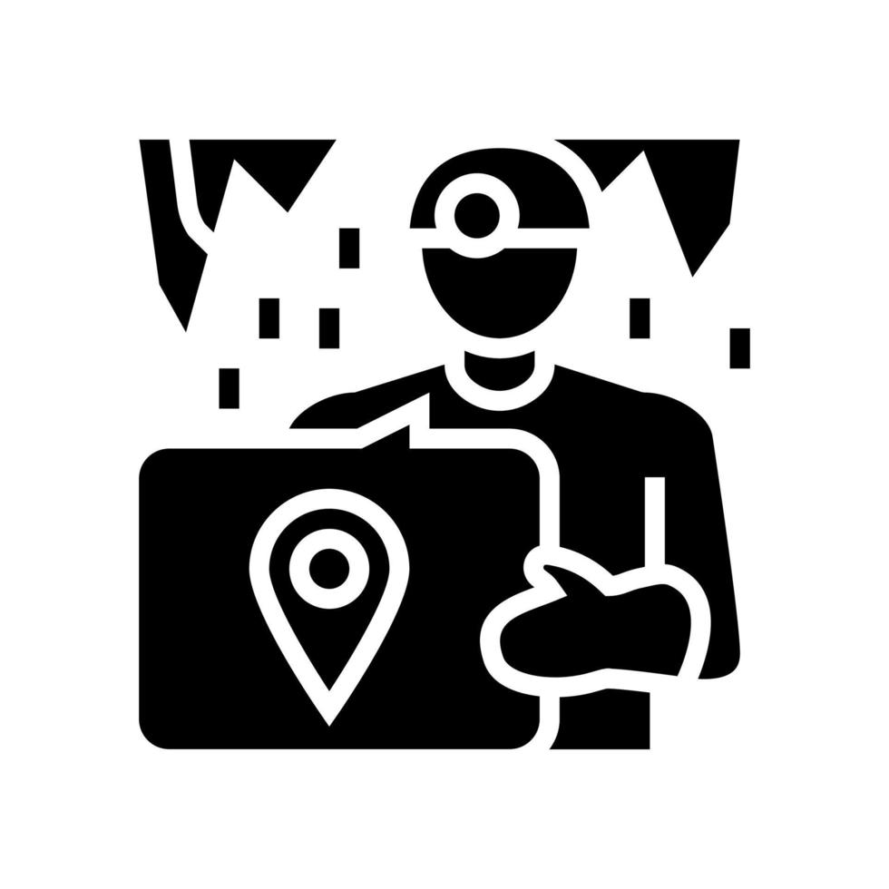 cave tourism glyph icon vector illustration