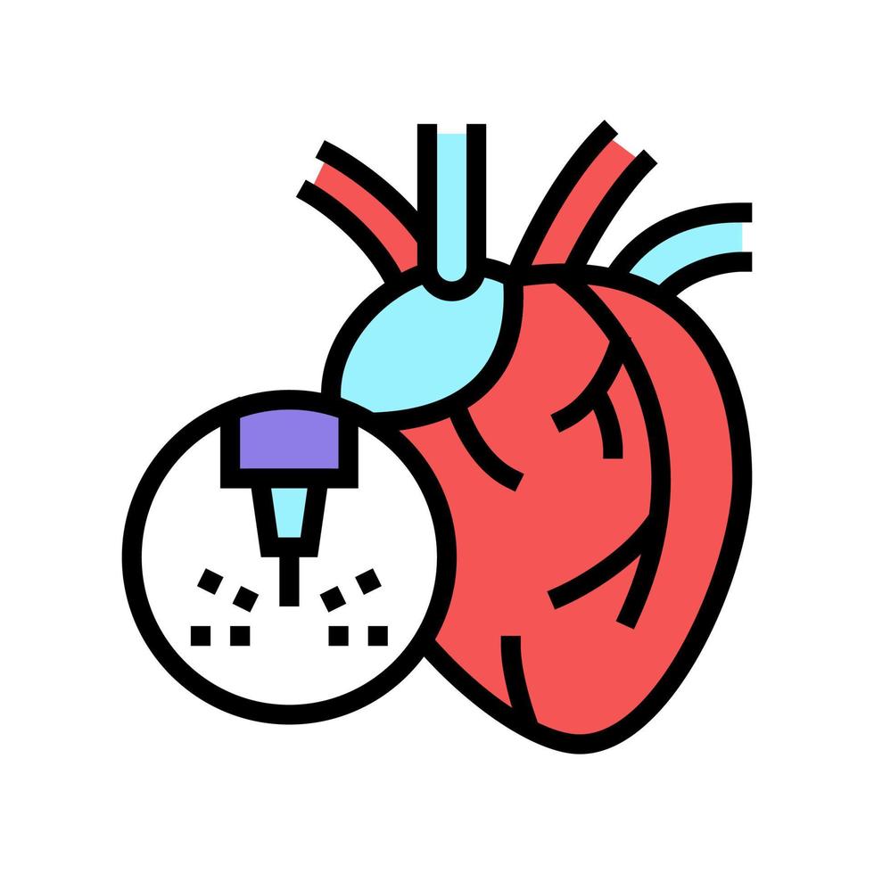 corazón tratamiento médico láser color icono vector ilustración