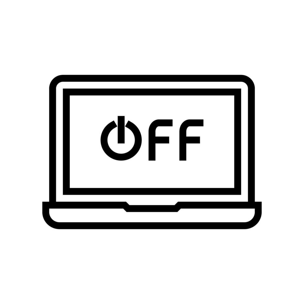 off laptop line icon vector illustration