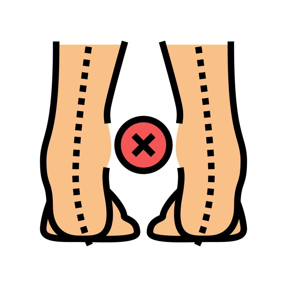 outward curvature of legs color icon vector illustration