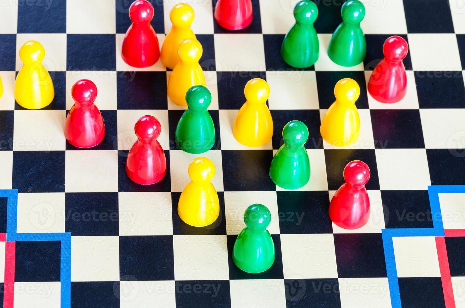 gameplay of Halma strategy board game close up photo