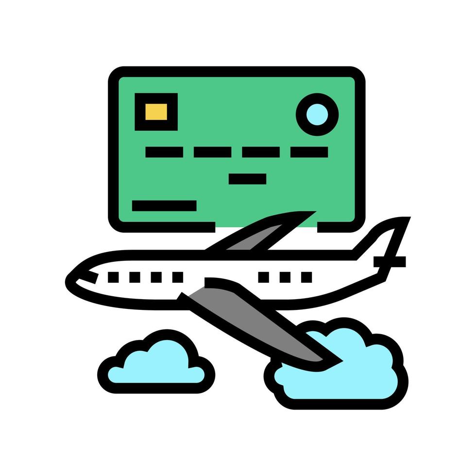ilustración de vector de icono de color de tarjeta de viaje