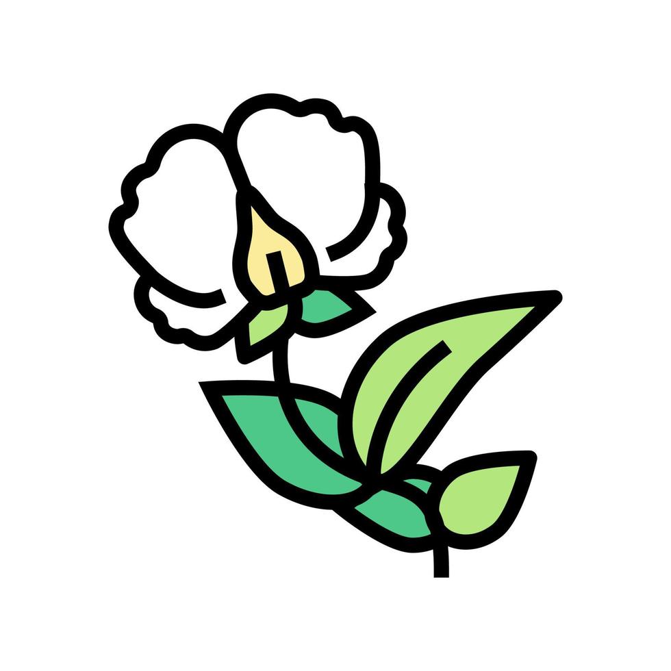 planta floreciente guisantes color icono vector ilustración