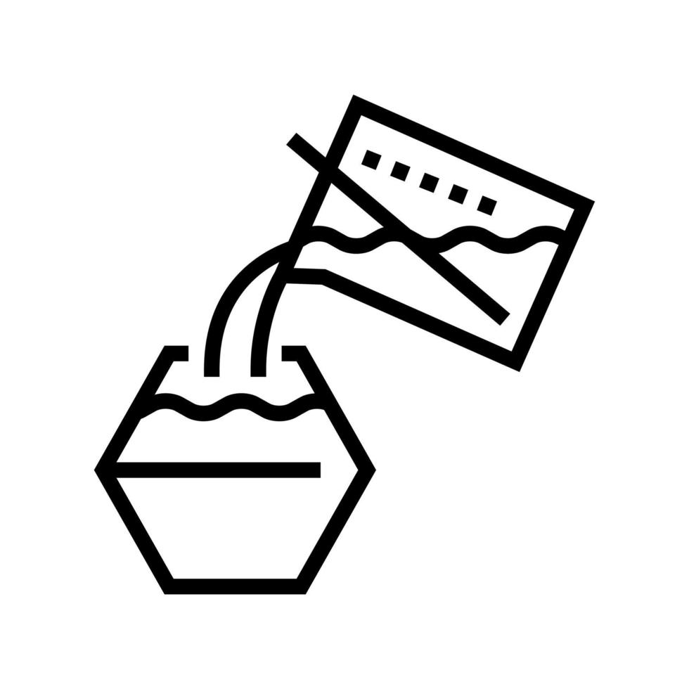 filling resin in bowl line icon vector illustration