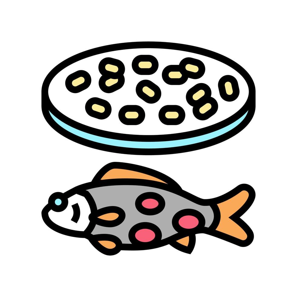 streptococcus iniae pez color icono vector ilustración
