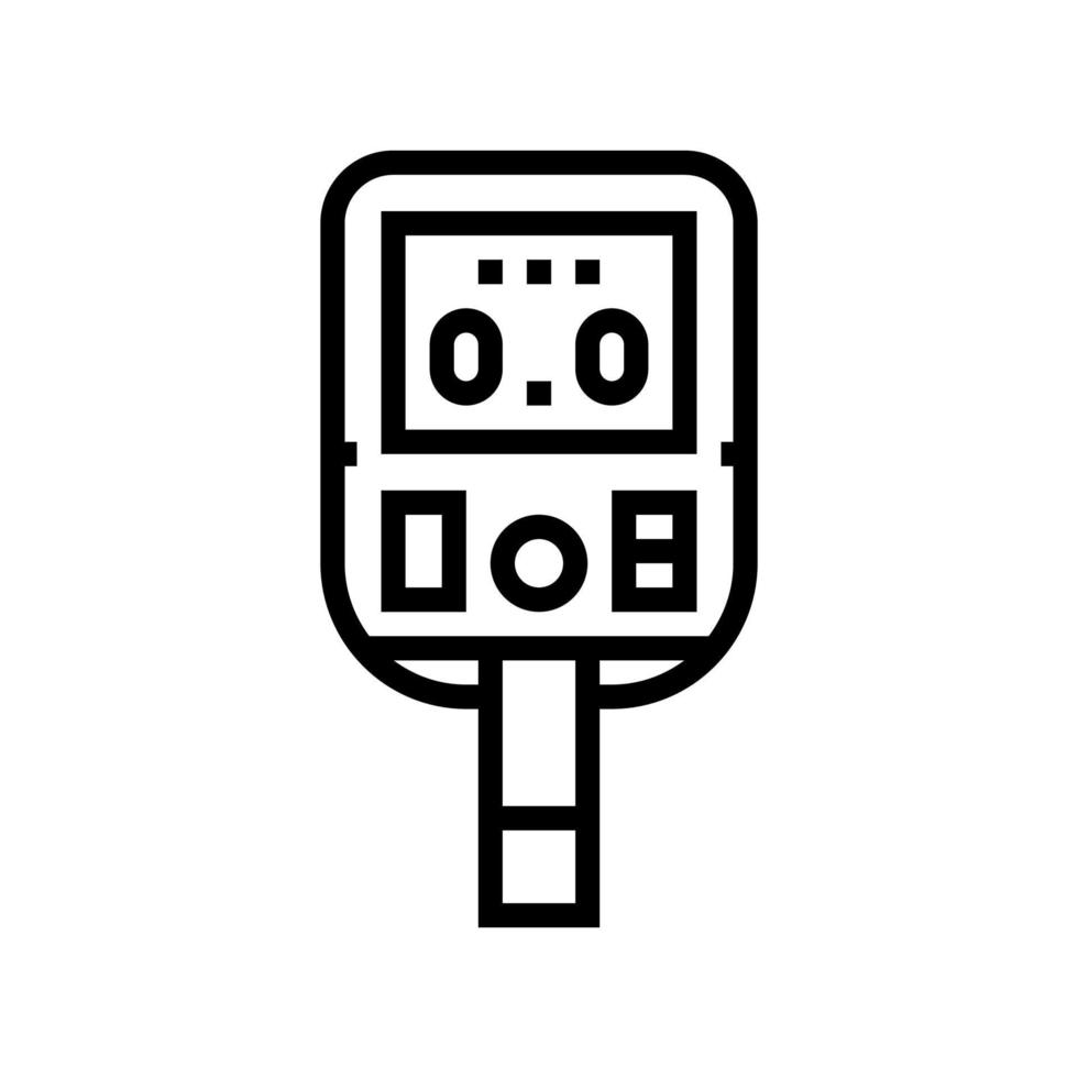 ilustración de vector de icono de línea de gadget de monitoreo de glucosa