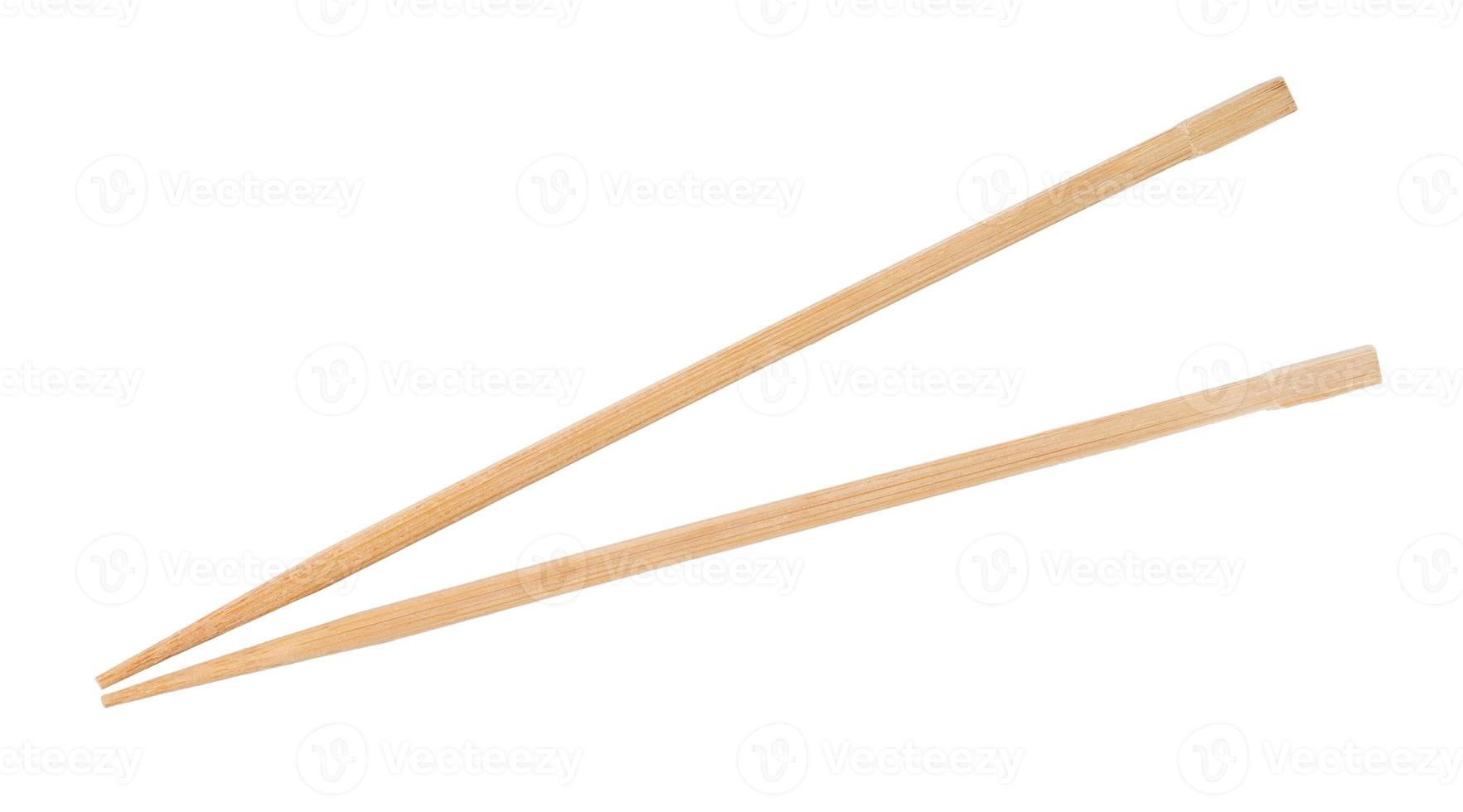 disposable beech wooden chopsticks isolated photo