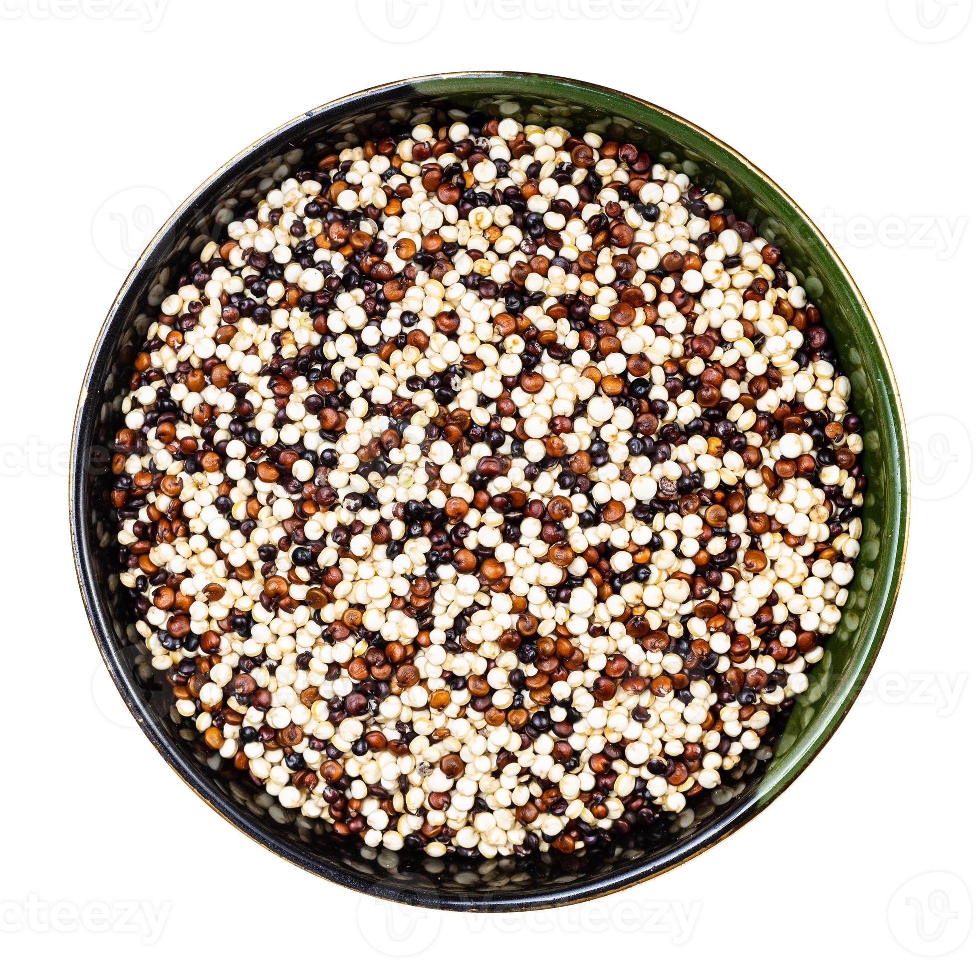 blend of quinoa grains in round bowl isolated 10246503 Stock Photo at