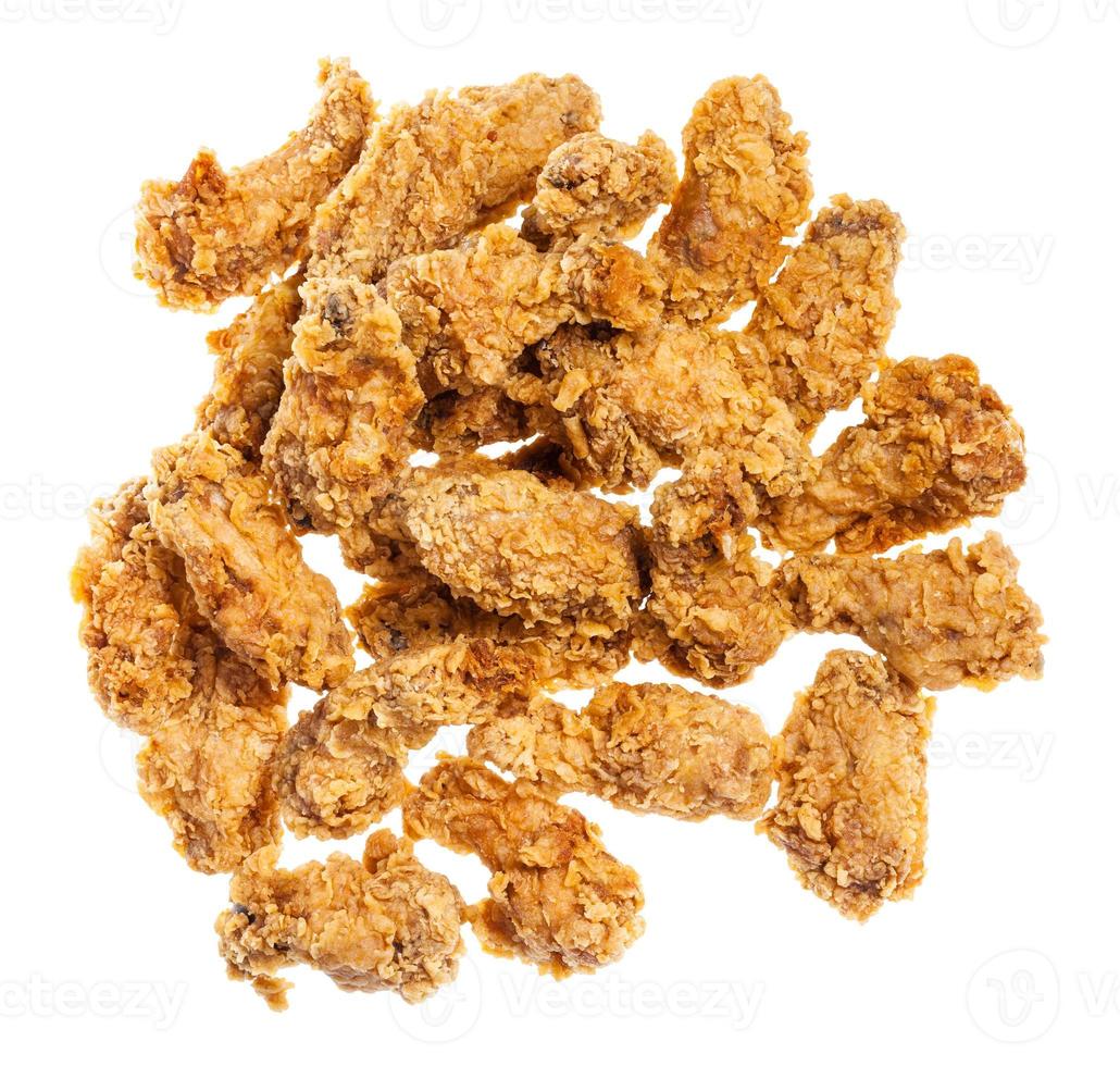 top view of pile of batter fried chicken wings photo