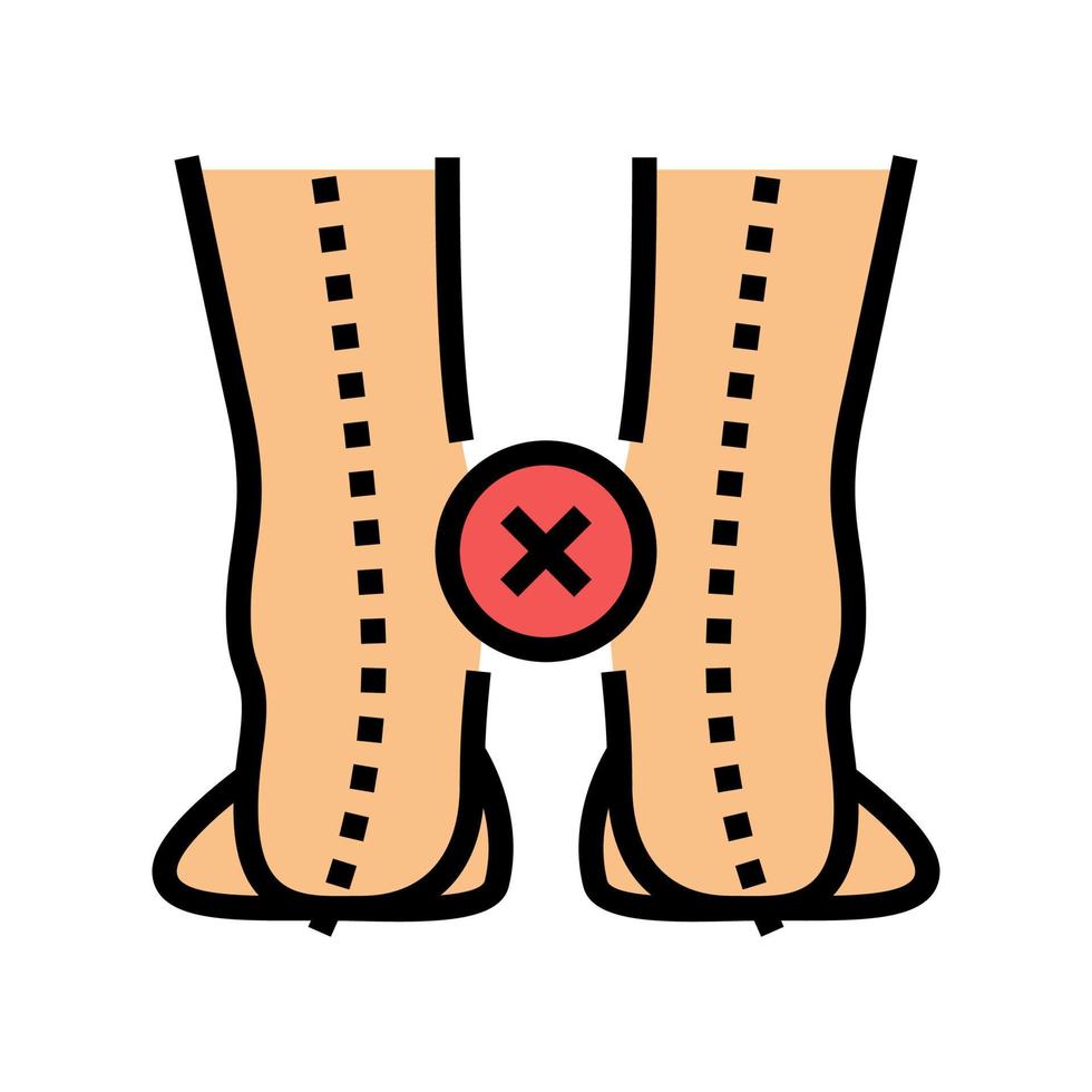 curvature of legs inward color icon vector illustration