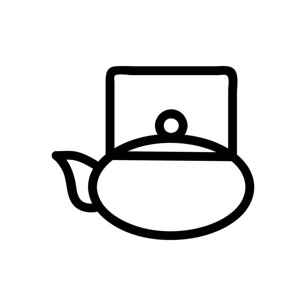 Tea kettle icon vector. Isolated contour symbol illustration vector