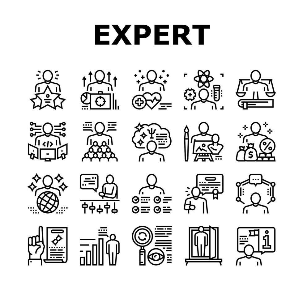 Expert Human Skills Collection Icons Set Vector