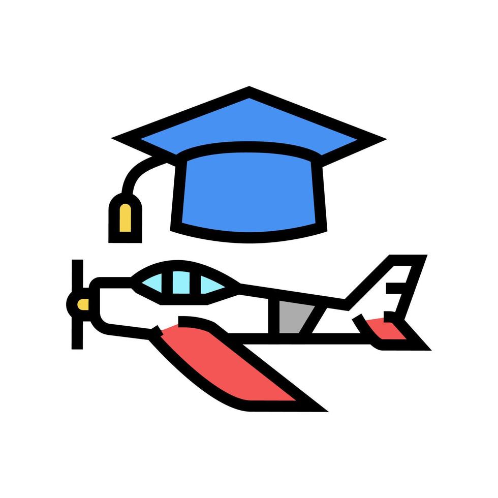graduate flight school color icon vector illustration
