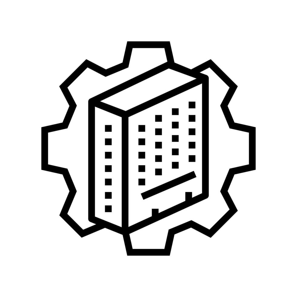 building process line icon vector illustration