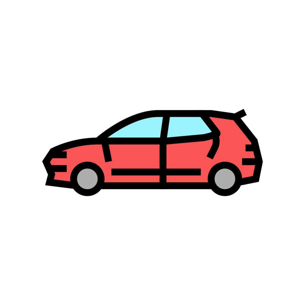 hatchback car color icon vector illustration