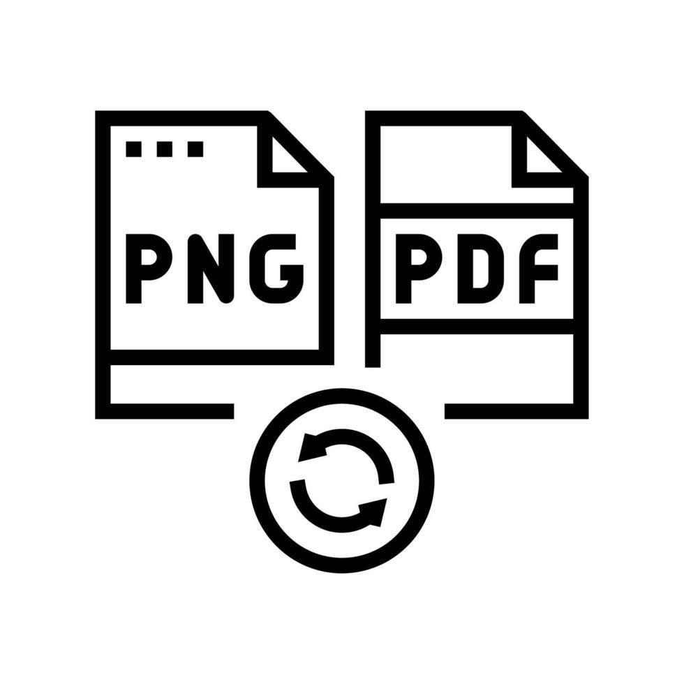 convert png to pdf file line icon vector illustration