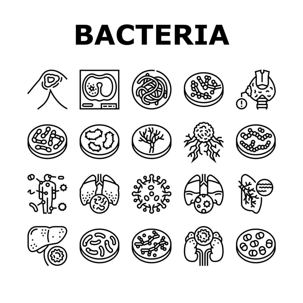 Bacteria Infection Collection Icons Set Vector