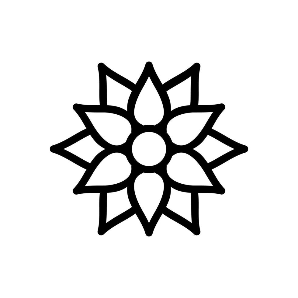 buddhist flower icon vector outline illustration