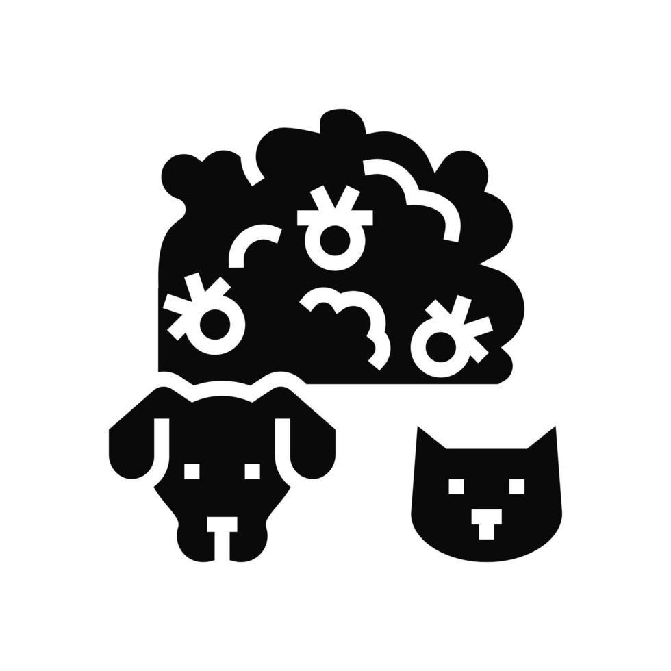 plague domestic animal glyph icon vector illustration