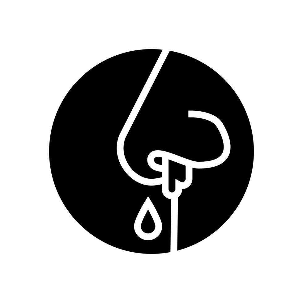 nose bleeding disease glyph icon vector illustration