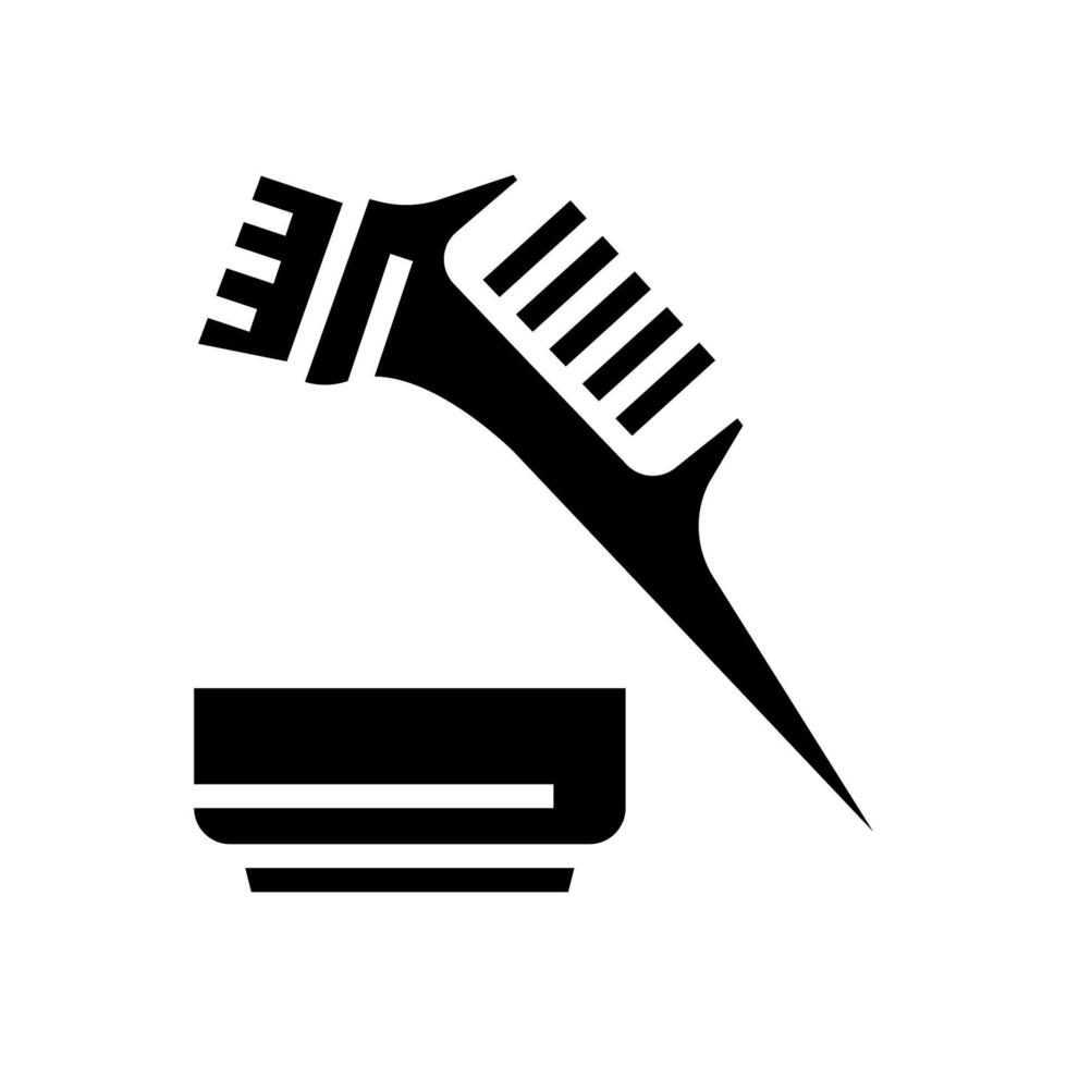 peine y placa para la ilustración de vector de icono de glifo de aplicación de queratina