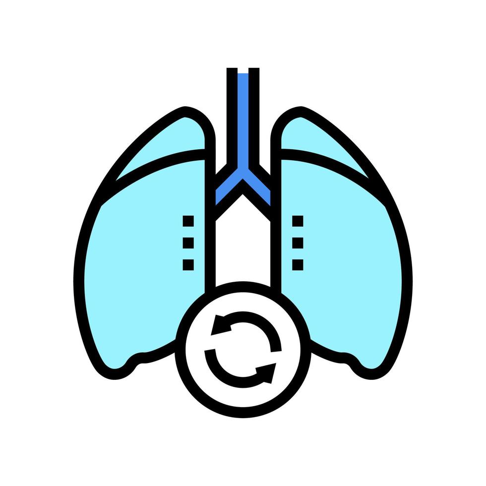 Ilustración de vector de icono de color de trasplante de pulmones